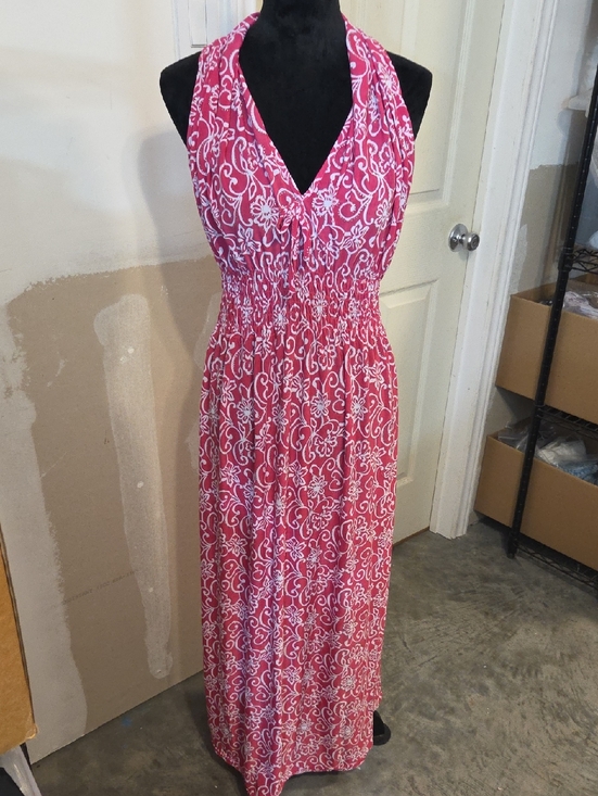 Ace Fashion Dresses & Skirts - Ace Fashion Women’s Pink Floral Halter Maxi Dress Sequins Summer Spring Cruise